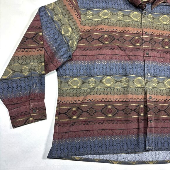VTG Cabelas Deerskin Soft Chamois Aztec Southwestern Flannel Shirt Mens 4XL - Picture 3 of 8